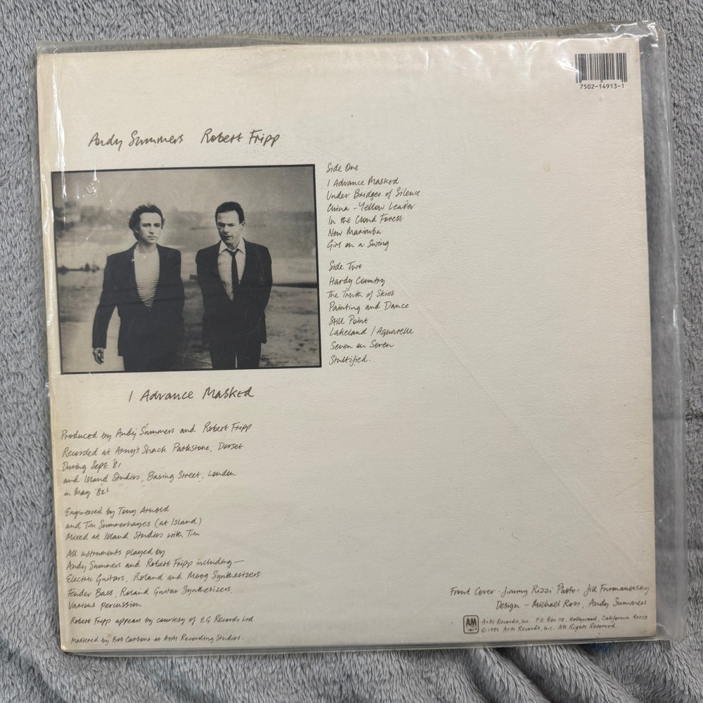 Andy Summers Robert Fripp I Advance Masked Vinyl LP 1982 A&M Records SP-4913 - Picture 2 of 4